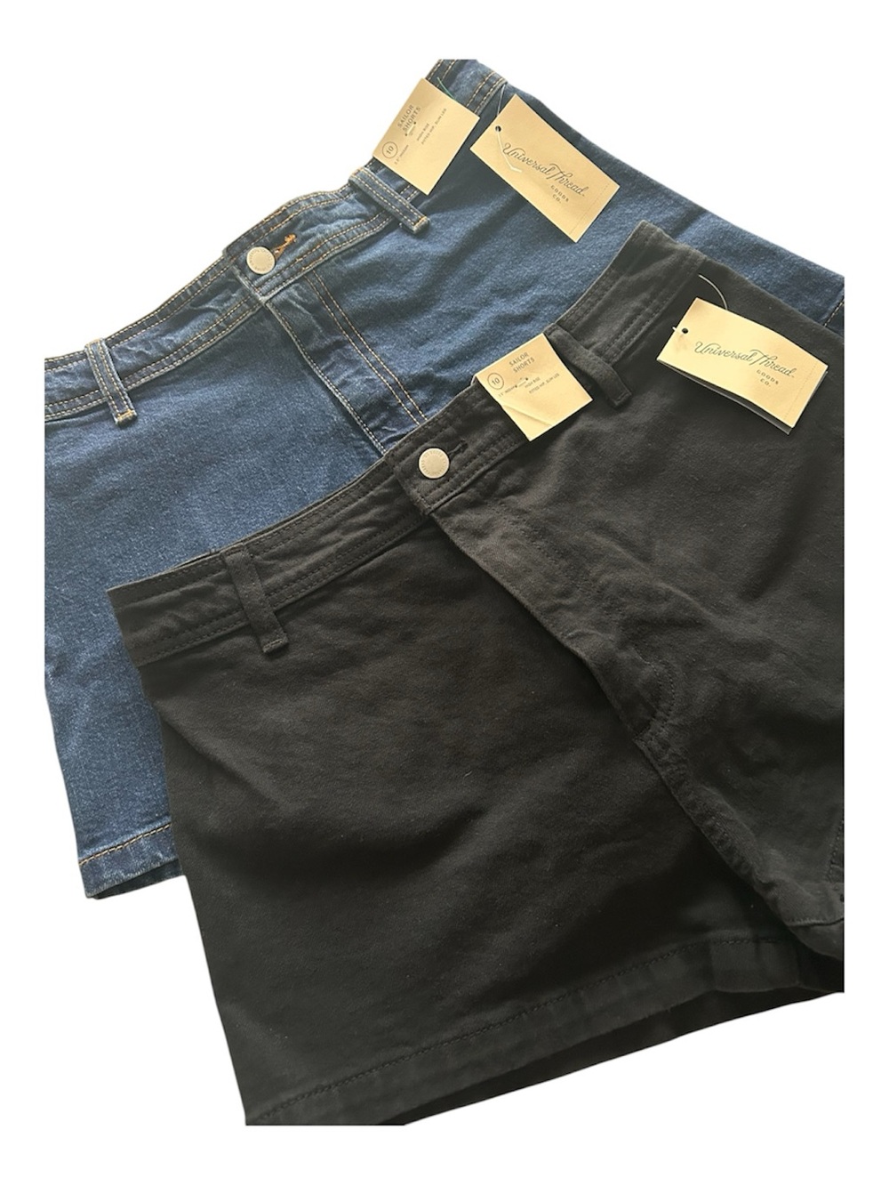 Universal Thread Sailor Shorts High Rise Fitted Hip Slim Leg Sz 10 Two Pairs New
